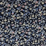 Navy Blue Ditsy Floral Brushed Poly Spandex