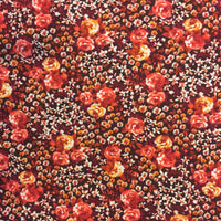Small Floral Double Brushed Poly Spandex ~ Coral
